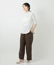 PHKGF29180 GEORGES RECH(小さいサイズ)(メゾン ドゥ サンク) タックフリルボトルネック5分袖カットソー ベージュ