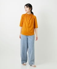 PHKGF29180 GEORGES RECH(小さいサイズ)(メゾン ドゥ サンク) タックフリルボトルネック5分袖カットソー ベージュ