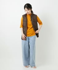 PHKGF29180 GEORGES RECH(小さいサイズ)(メゾン ドゥ サンク) タックフリルボトルネック5分袖カットソー ベージュ