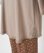 PHKGS07230 GEORGES RECH(小さいサイズ)(メゾン ドゥ サンク) スイビ刺繍フレアスリーブチュニックカットソー ベージュ