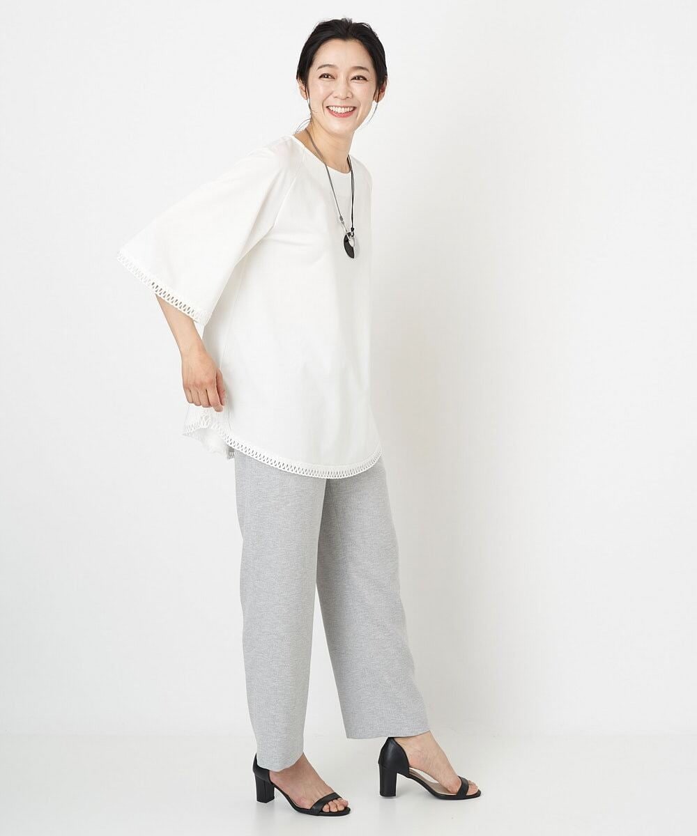 PHKGS07230 GEORGES RECH(小さいサイズ)(メゾン ドゥ サンク) スイビ刺繍フレアスリーブチュニックカットソー ベージュ