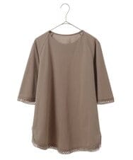 PHKGS07230 GEORGES RECH(小さいサイズ)(メゾン ドゥ サンク) スイビ刺繍フレアスリーブチュニックカットソー ベージュ