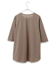 PHKGS07230 GEORGES RECH(小さいサイズ)(メゾン ドゥ サンク) スイビ刺繍フレアスリーブチュニックカットソー ベージュ