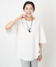 PHKGS07230 GEORGES RECH(小さいサイズ)(メゾン ドゥ サンク) スイビ刺繍フレアスリーブチュニックカットソー ホワイト
