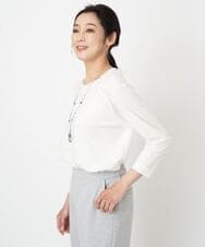 PHKGS08190 GEORGES RECH(小さいサイズ)(メゾン ドゥ サンク) 8分袖ラウンドヘム刺繍カットソー ベージュ