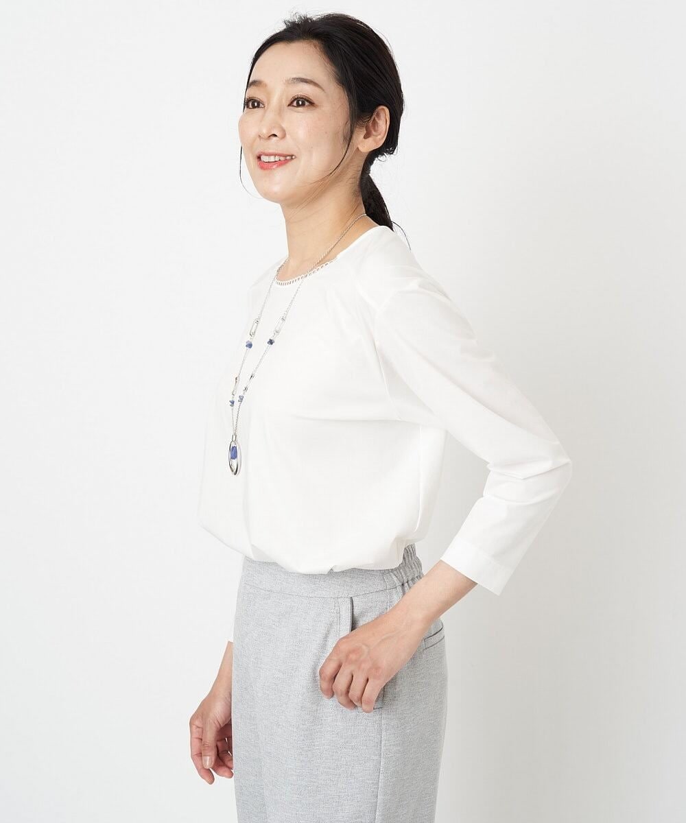 PHKGS08190 GEORGES RECH(小さいサイズ)(メゾン ドゥ サンク) 8分袖ラウンドヘム刺繍カットソー ベージュ