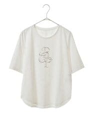 PHKGV09150 GEORGES RECH(小さいサイズ)(メゾン ドゥ サンク) メタリックロゴカットソー ホワイト