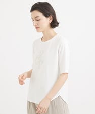 PHKGV09150 GEORGES RECH(小さいサイズ)(メゾン ドゥ サンク) メタリックロゴカットソー ホワイト