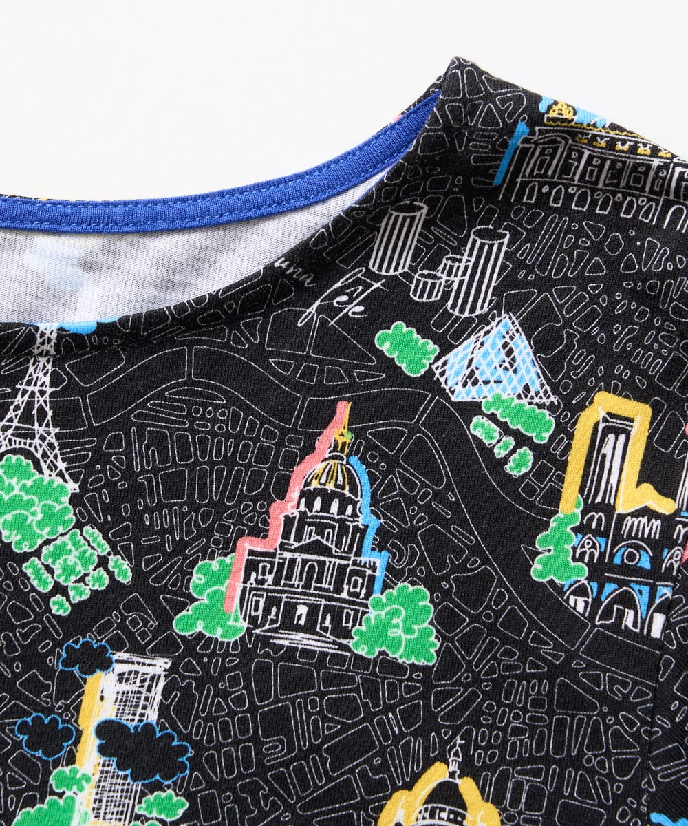 PHKGV16170 GEORGES RECH(小さいサイズ)(メゾン ドゥ サンク) PARIS MAPシルケット天竺カットソー ホワイト