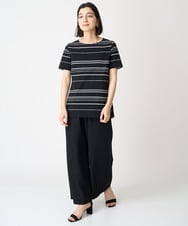 PHKGV35190 GEORGES RECH(小さいサイズ)(メゾン ドゥ サンク)  [日本製]パネルボーダーボートネックカットソー ホワイト系