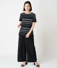 PHKGV35190 GEORGES RECH(小さいサイズ)(メゾン ドゥ サンク)  [日本製]パネルボーダーボートネックカットソー ホワイト系