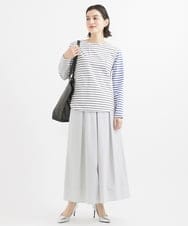 PHKGW37170 GEORGES RECH(小さいサイズ)(メゾン ドゥ サンク)  [日本製]配色デザインボーダーカットソー ブラックボーダー×ホワイトボーダー