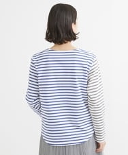 PHKGW37170 GEORGES RECH(小さいサイズ)(メゾン ドゥ サンク)  [日本製]配色デザインボーダーカットソー ブラックボーダー×ホワイトボーダー