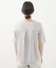 PHKGX12150 GEORGES RECH(小さいサイズ)(メゾン ドゥ サンク) [接触冷感]ロゴ刺繍スパンコールAラインカットソー ライトグレー