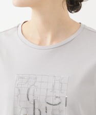 PHKGX12150 GEORGES RECH(小さいサイズ)(メゾン ドゥ サンク) [接触冷感]ロゴ刺繍スパンコールAラインカットソー ライトグレー