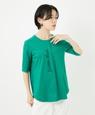 PHKHA59180 GEORGES RECH(小さいサイズ)(メゾン ドゥ サンク) シルケット天竺ラウンドヘムロゴカットソー グリーン