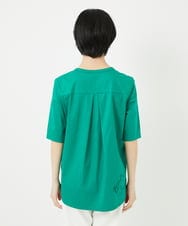 PHKHA59180 GEORGES RECH(小さいサイズ)(メゾン ドゥ サンク) シルケット天竺ラウンドヘムロゴカットソー グリーン