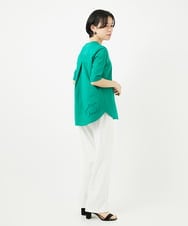 PHKHA59180 GEORGES RECH(小さいサイズ)(メゾン ドゥ サンク) シルケット天竺ラウンドヘムロゴカットソー グリーン