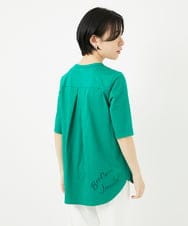PHKHA59180 GEORGES RECH(小さいサイズ)(メゾン ドゥ サンク) シルケット天竺ラウンドヘムロゴカットソー グリーン