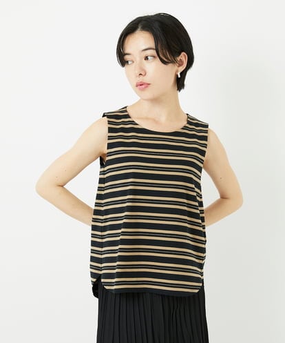 PHKHA67130 GEORGES RECH(小さいサイズ)  [日本製]マルチボーダーラメタンクトップ