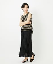 PHKHA67130 GEORGES RECH(小さいサイズ)(メゾン ドゥ サンク)  [日本製]マルチボーダーラメタンクトップ ホワイト