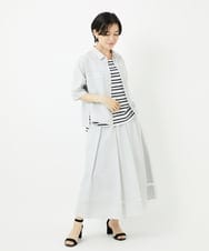 PHKHA67130 GEORGES RECH(小さいサイズ)(メゾン ドゥ サンク)  [日本製]マルチボーダーラメタンクトップ ホワイト