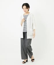 PHKHA67130 GEORGES RECH(小さいサイズ)(メゾン ドゥ サンク)  [日本製]マルチボーダーラメタンクトップ ホワイト