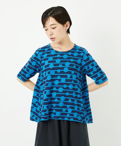 PHKHB08210 GEORGES RECH(小さいサイズ) ドライタッチドットボーダーカットソー