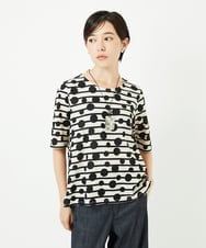 PHKHB08210 GEORGES RECH(小さいサイズ)(メゾン ドゥ サンク) ドライタッチドットボーダーカットソー ベージュ