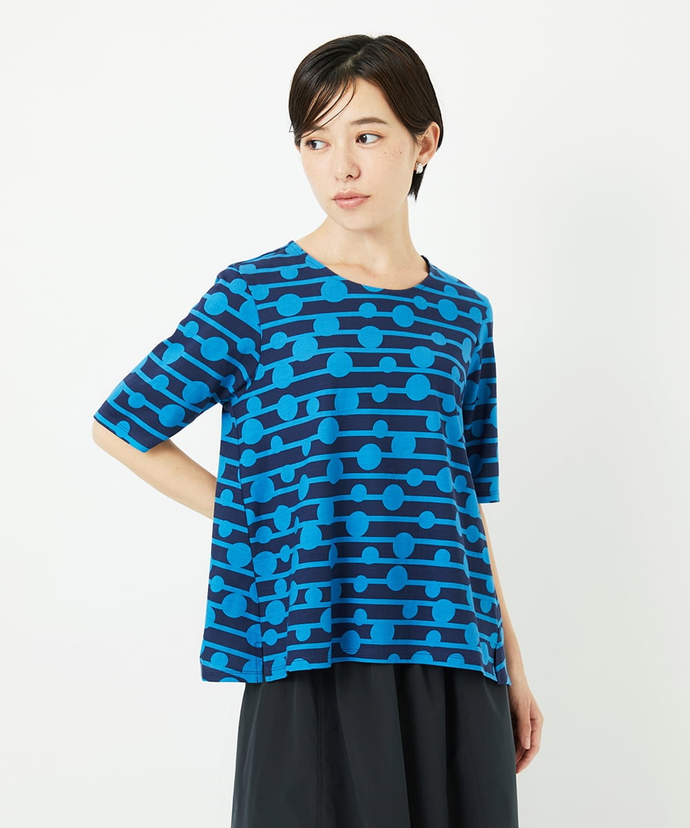 PHKHB08210 GEORGES RECH(小さいサイズ)(メゾン ドゥ サンク) ドライタッチドットボーダーカットソー ベージュ