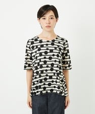 PHKHB08210 GEORGES RECH(小さいサイズ)(メゾン ドゥ サンク) ドライタッチドットボーダーカットソー ベージュ