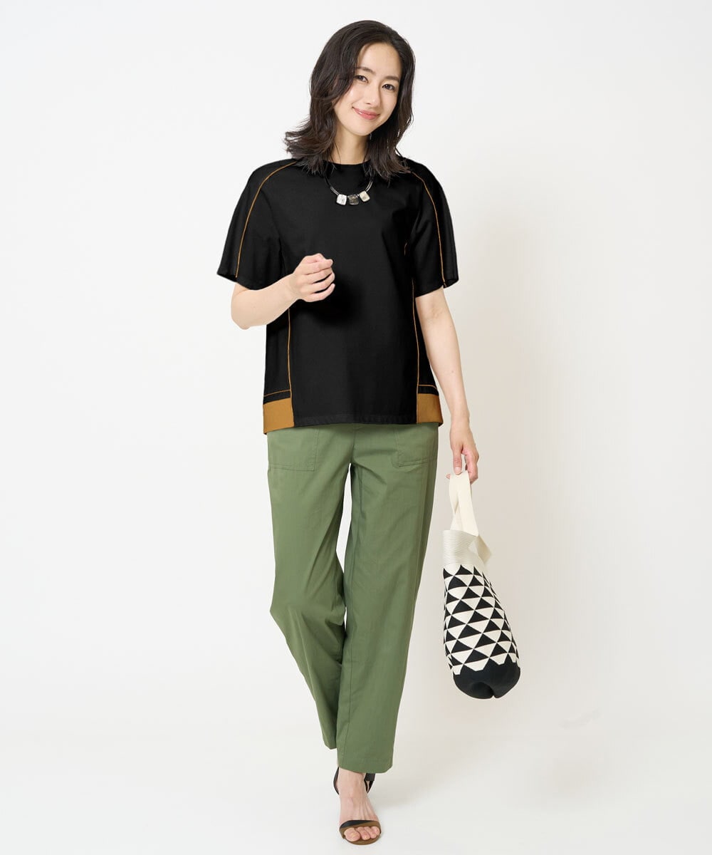 PHKHB10240 GEORGES RECH(小さいサイズ)(メゾン ドゥ サンク) [接触冷感/紫外線防止/速乾/遮熱/]メロウラインカットソー ホワイト