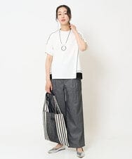 PHKHB10240 GEORGES RECH(小さいサイズ)(メゾン ドゥ サンク) [接触冷感/紫外線防止/速乾/遮熱/]メロウラインカットソー ホワイト