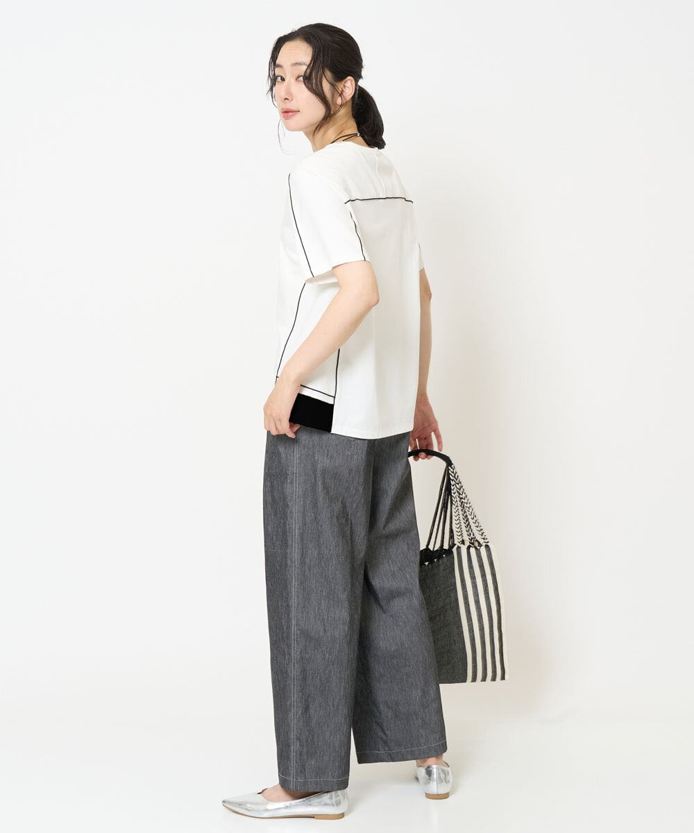 PHKHB10240 GEORGES RECH(小さいサイズ)(メゾン ドゥ サンク) [接触冷感/紫外線防止/速乾/遮熱/]メロウラインカットソー ホワイト