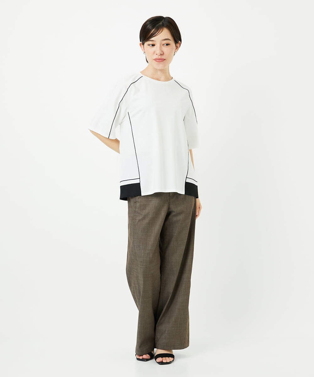 PHKHB10240 GEORGES RECH(小さいサイズ)(メゾン ドゥ サンク) [接触冷感/紫外線カット/速乾/遮熱]メロウラインカットソー ホワイト