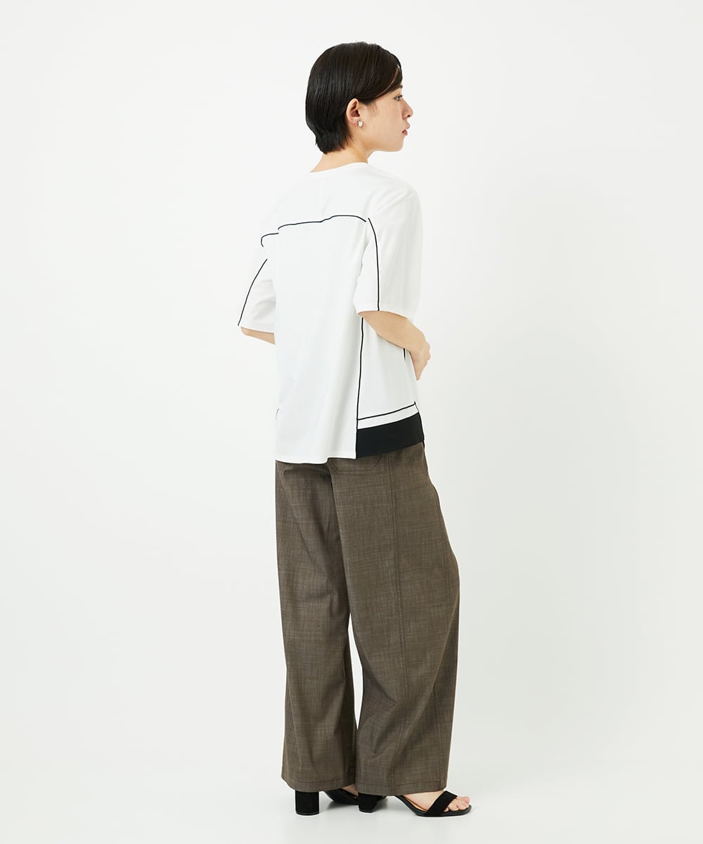 PHKHB10240 GEORGES RECH(小さいサイズ)(メゾン ドゥ サンク) [接触冷感/紫外線カット/速乾/遮熱]メロウラインカットソー ホワイト