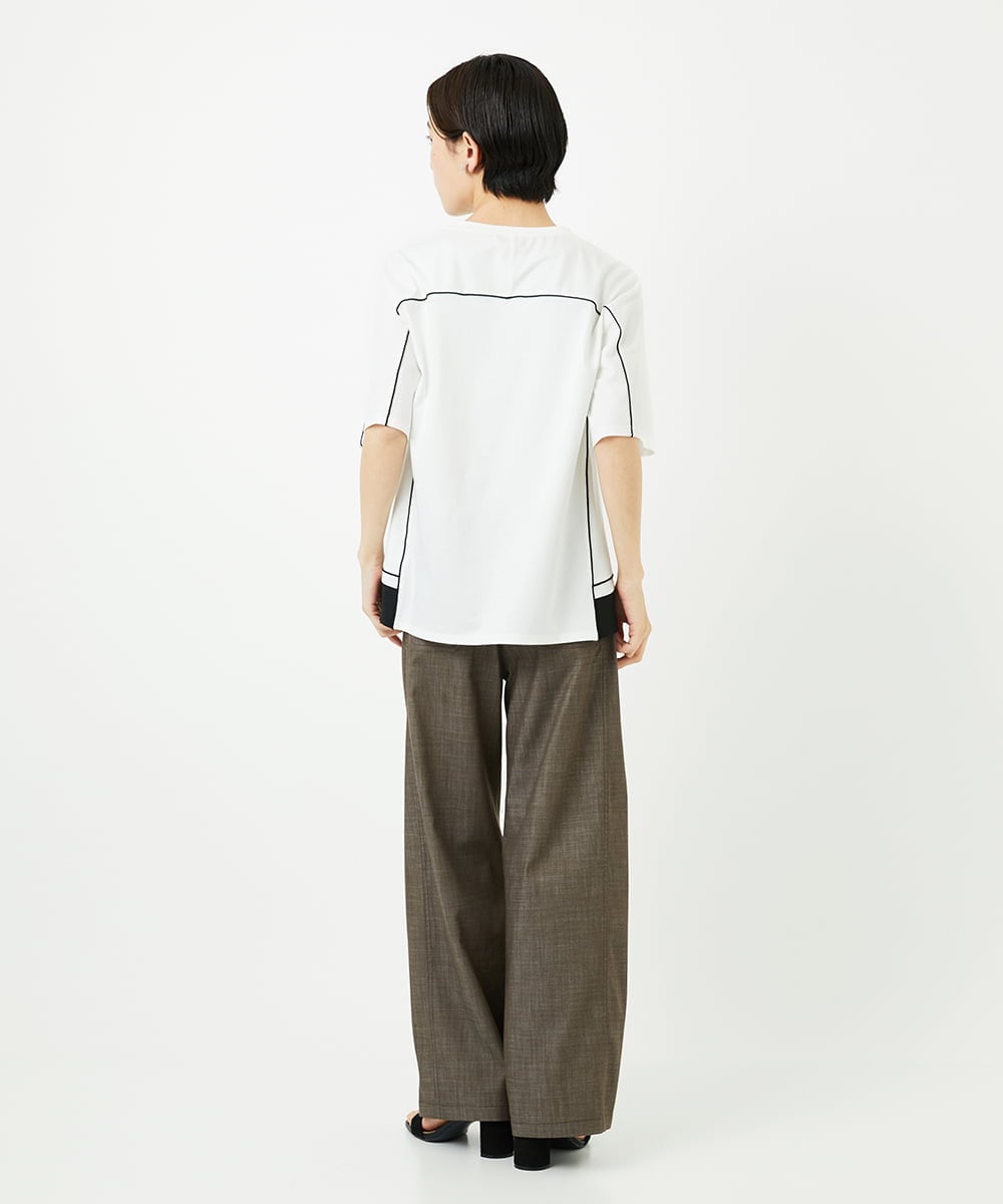 PHKHB10240 GEORGES RECH(小さいサイズ)(メゾン ドゥ サンク) [接触冷感/紫外線カット/速乾/遮熱]メロウラインカットソー ホワイト