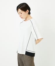 PHKHB10240 GEORGES RECH(小さいサイズ)(メゾン ドゥ サンク) [接触冷感/紫外線カット/速乾/遮熱]メロウラインカットソー ホワイト
