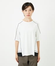 PHKHB10240 GEORGES RECH(小さいサイズ)(メゾン ドゥ サンク) [接触冷感/紫外線カット/速乾/遮熱]メロウラインカットソー ホワイト