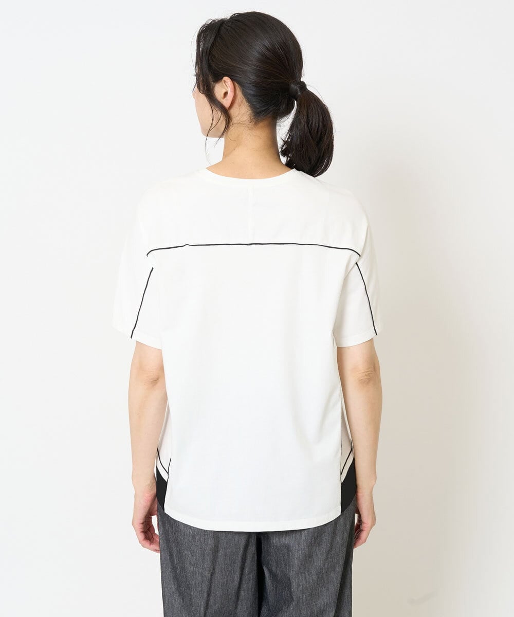 PHKHB10240 GEORGES RECH(小さいサイズ)(メゾン ドゥ サンク) [接触冷感/紫外線防止/速乾/遮熱/]メロウラインカットソー ホワイト