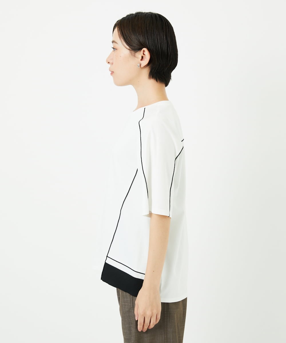 PHKHB10240 GEORGES RECH(小さいサイズ)(メゾン ドゥ サンク) [接触冷感/紫外線カット/速乾/遮熱]メロウラインカットソー ホワイト