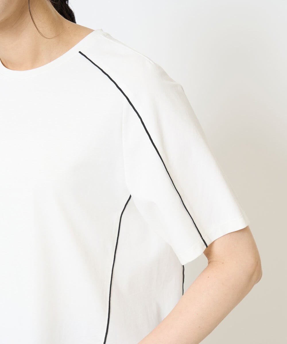 PHKHB10240 GEORGES RECH(小さいサイズ)(メゾン ドゥ サンク) [接触冷感/紫外線防止/速乾/遮熱/]メロウラインカットソー ホワイト