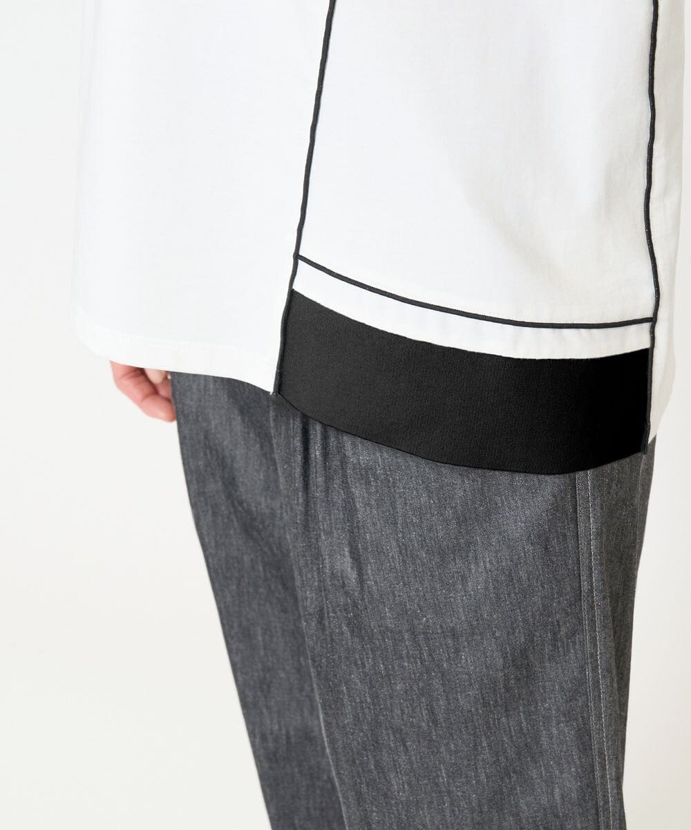 PHKHB10240 GEORGES RECH(小さいサイズ)(メゾン ドゥ サンク) [接触冷感/紫外線防止/速乾/遮熱/]メロウラインカットソー ホワイト