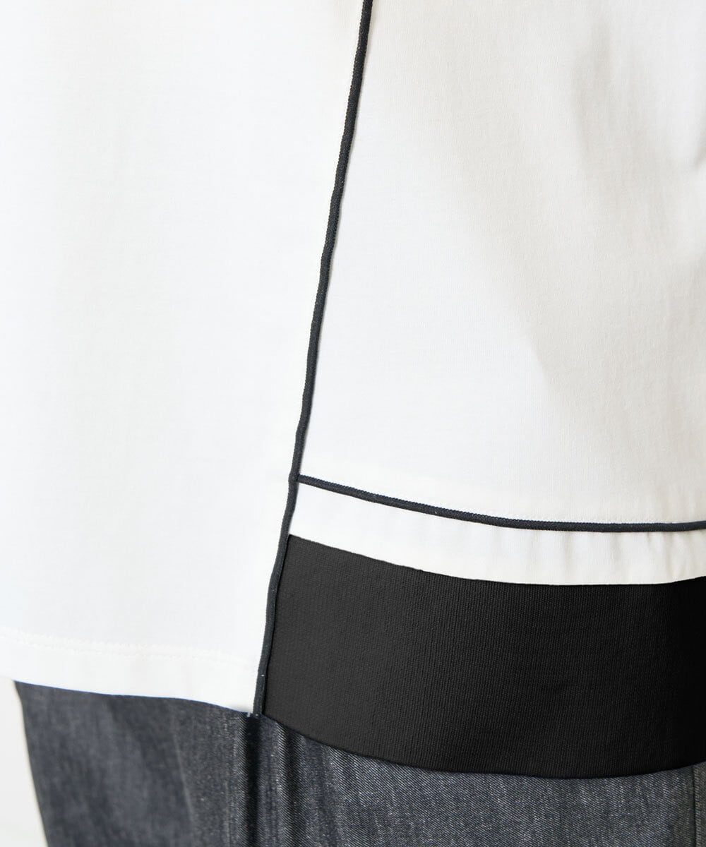 PHKHB10240 GEORGES RECH(小さいサイズ)(メゾン ドゥ サンク) [接触冷感/紫外線防止/速乾/遮熱/]メロウラインカットソー ホワイト