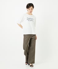 PHKHB11190 GEORGES RECH(小さいサイズ)(メゾン ドゥ サンク)  [接触冷感/紫外線カット/遮熱]プレーティングスルケットロゴカットソー ホワイト