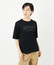 PHKHB11190 GEORGES RECH(小さいサイズ)(メゾン ドゥ サンク)  [接触冷感/紫外線カット/遮熱]プレーティングスルケットロゴカットソー ホワイト