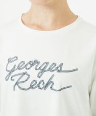 PHKHB11190 GEORGES RECH(小さいサイズ)(メゾン ドゥ サンク)  [接触冷感/紫外線カット/遮熱]プレーティングスルケットロゴカットソー ホワイト