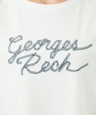 PHKHB11190 GEORGES RECH(小さいサイズ)(メゾン ドゥ サンク)  [接触冷感/紫外線カット/遮熱]プレーティングスルケットロゴカットソー ホワイト