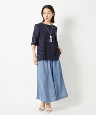 PHKHD43230 GEORGES RECH(小さいサイズ)(メゾン ドゥ サンク) スクエアドットフレアカットソー アイボリー