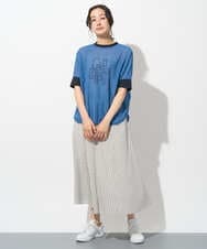 PHKHD48190 GEORGES RECH(小さいサイズ)(メゾン ドゥ サンク) シアーポンチョロゴカットソー ブルー